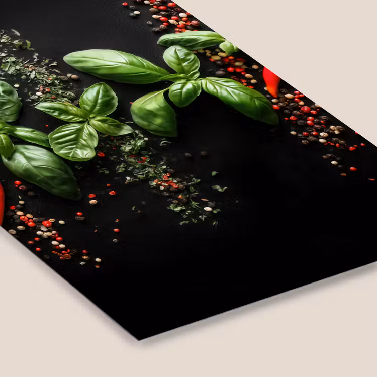 Poster met lijst - Chilipepers - Basilicum - Blaadjes - Rood — 7