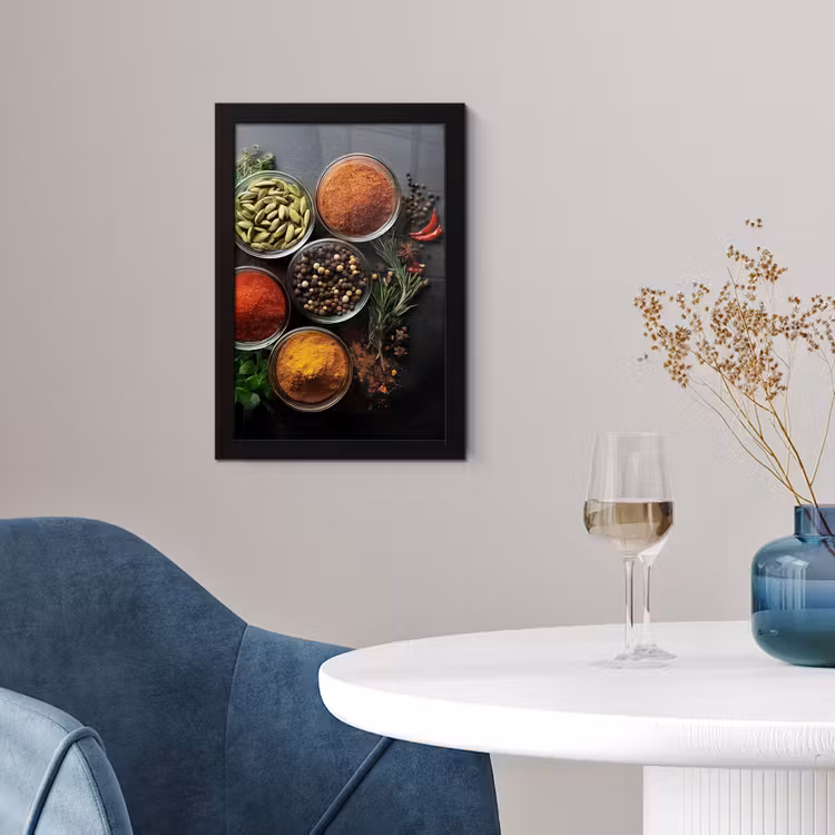 Poster met lijst - Glazen - Bakjes - Blaadjes - Kruiden — 4