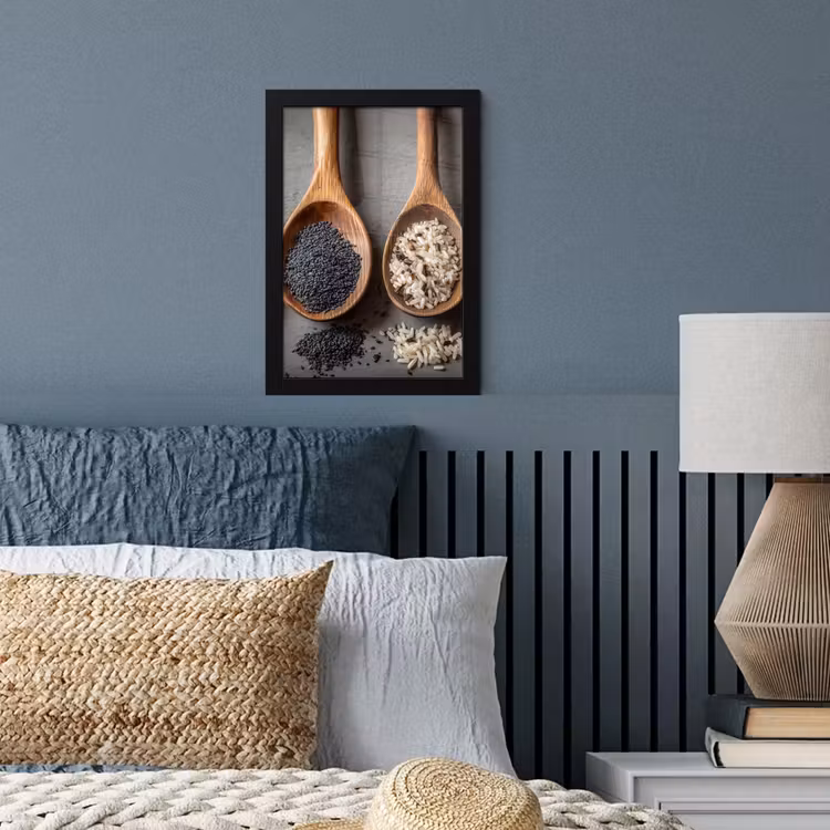 Poster met lijst - Houten - Lepels - Rijst - Zaden — 3