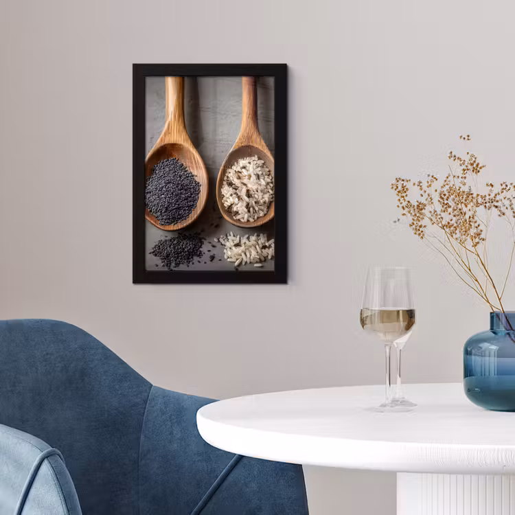 Poster met lijst - Houten - Lepels - Rijst - Zaden — 4