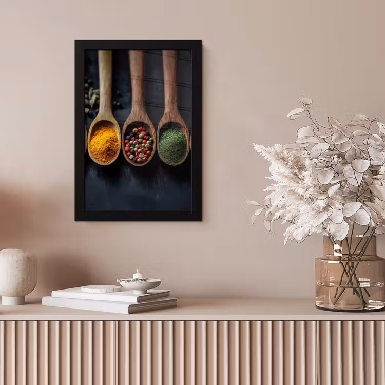 Poster met lijst - Houten - Lepels - Specerijen - Kruiden — 5