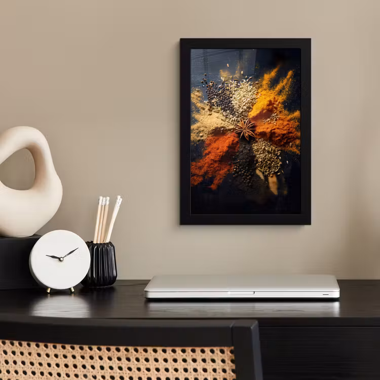 Poster met lijst - Specerijen - Explosie - Oranje — 2