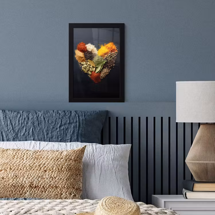 Poster met lijst - Specerijen - Mix - Hartvorm - Zwart — 3