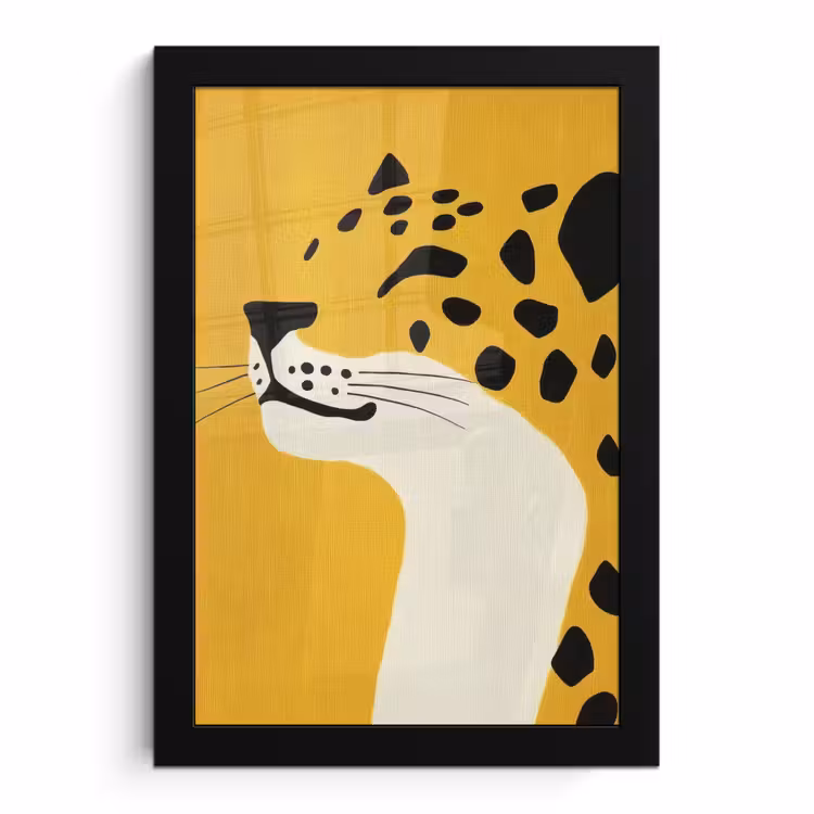 Poster met lijst - Cheetah - Illustratie - Geel — 1