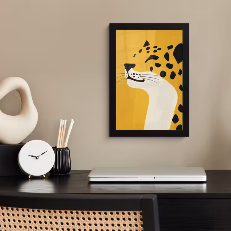 Poster met lijst - Cheetah - Illustratie - Geel — 2