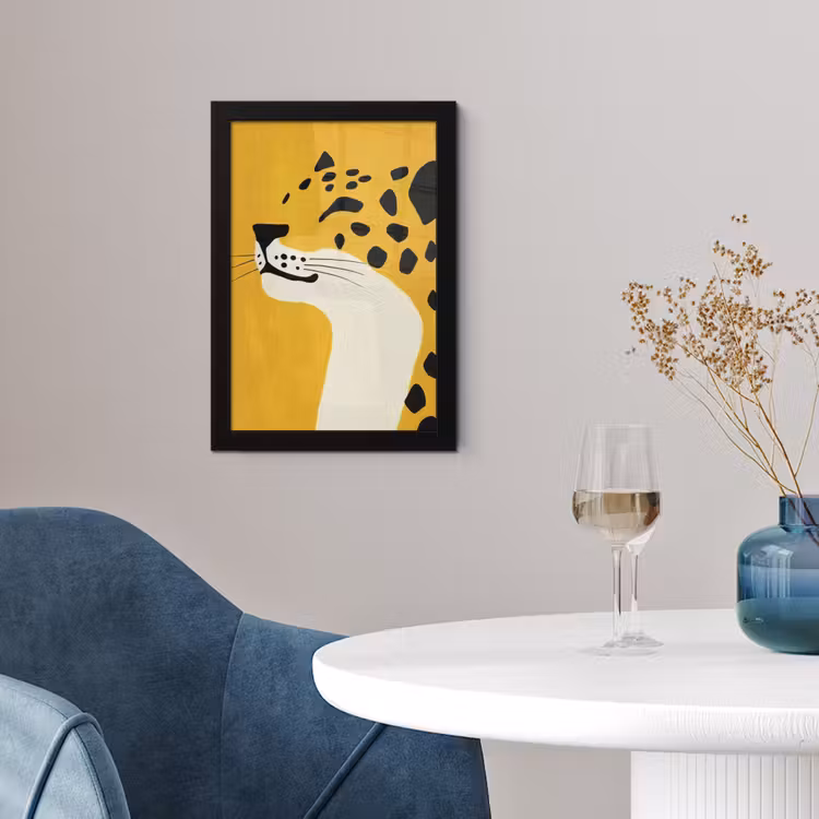 Poster met lijst - Cheetah - Illustratie - Geel — 4
