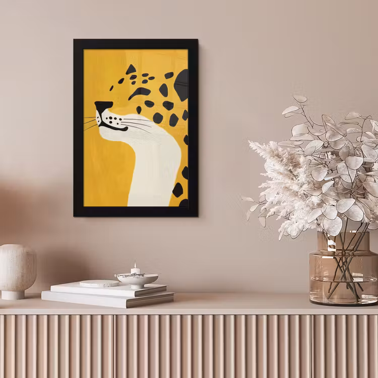 Poster met lijst - Cheetah - Illustratie - Geel — 5