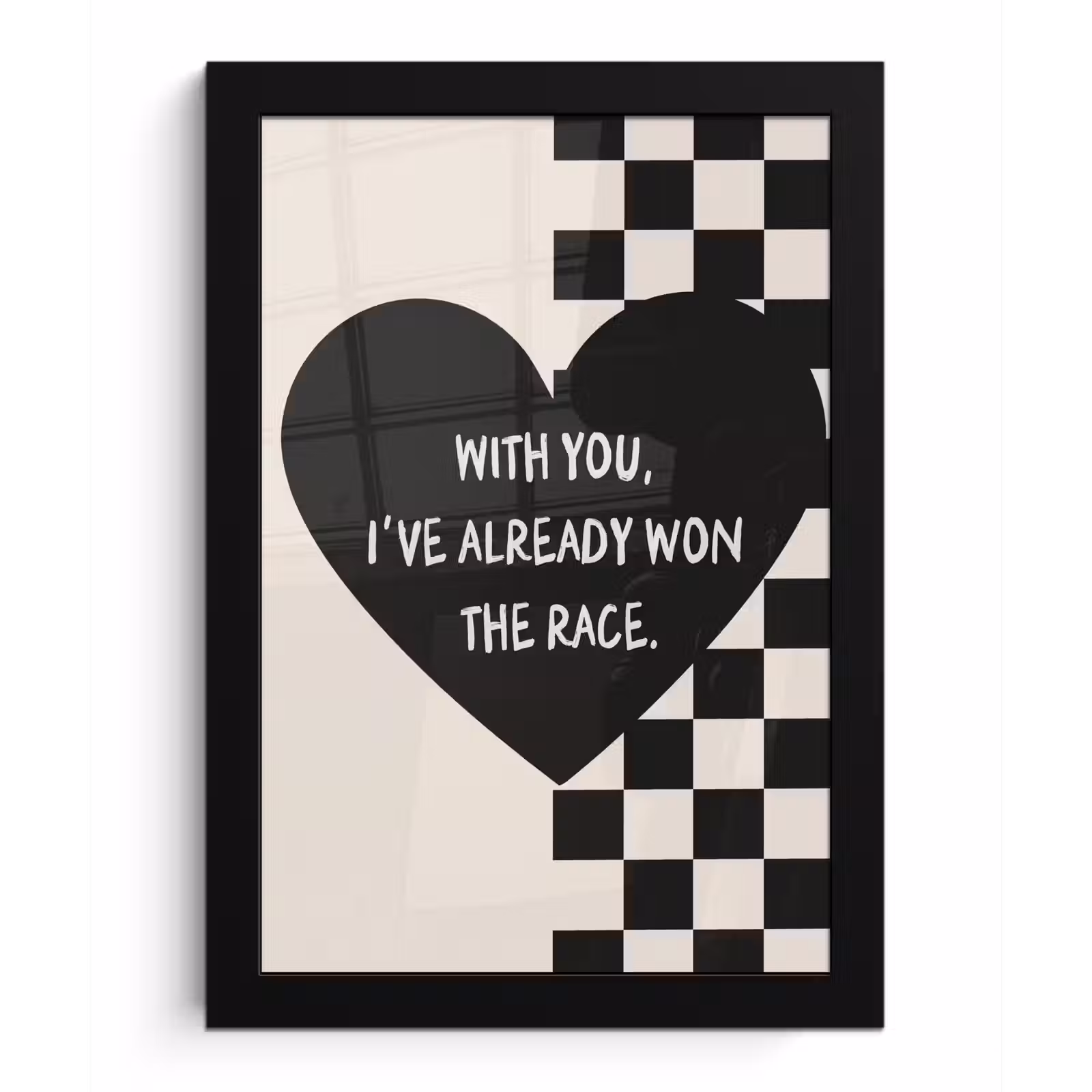 Poster met lijst - Liefde - Beige - Race — 1