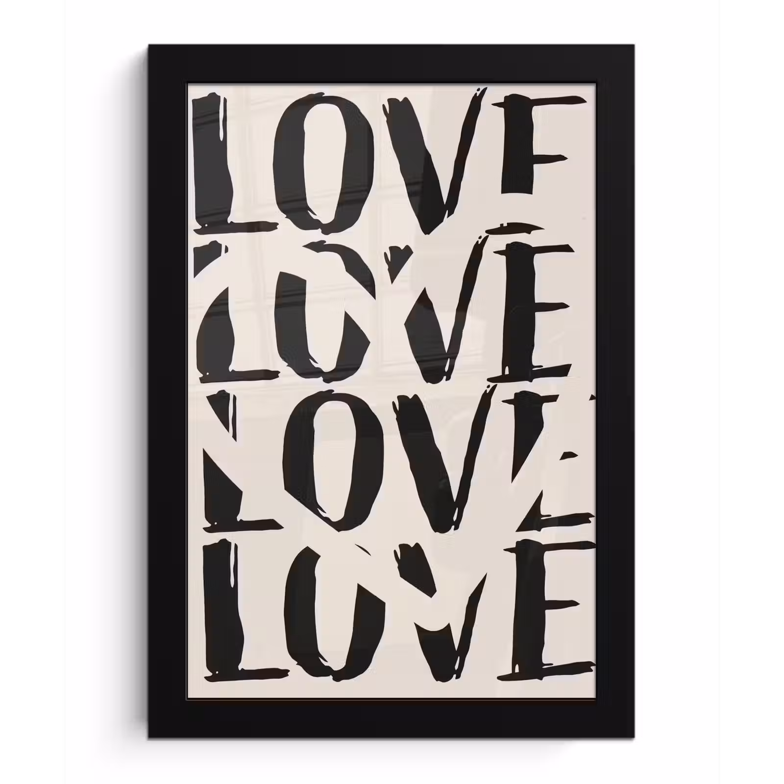Poster met lijst - Love - Hart - Beige — 1
