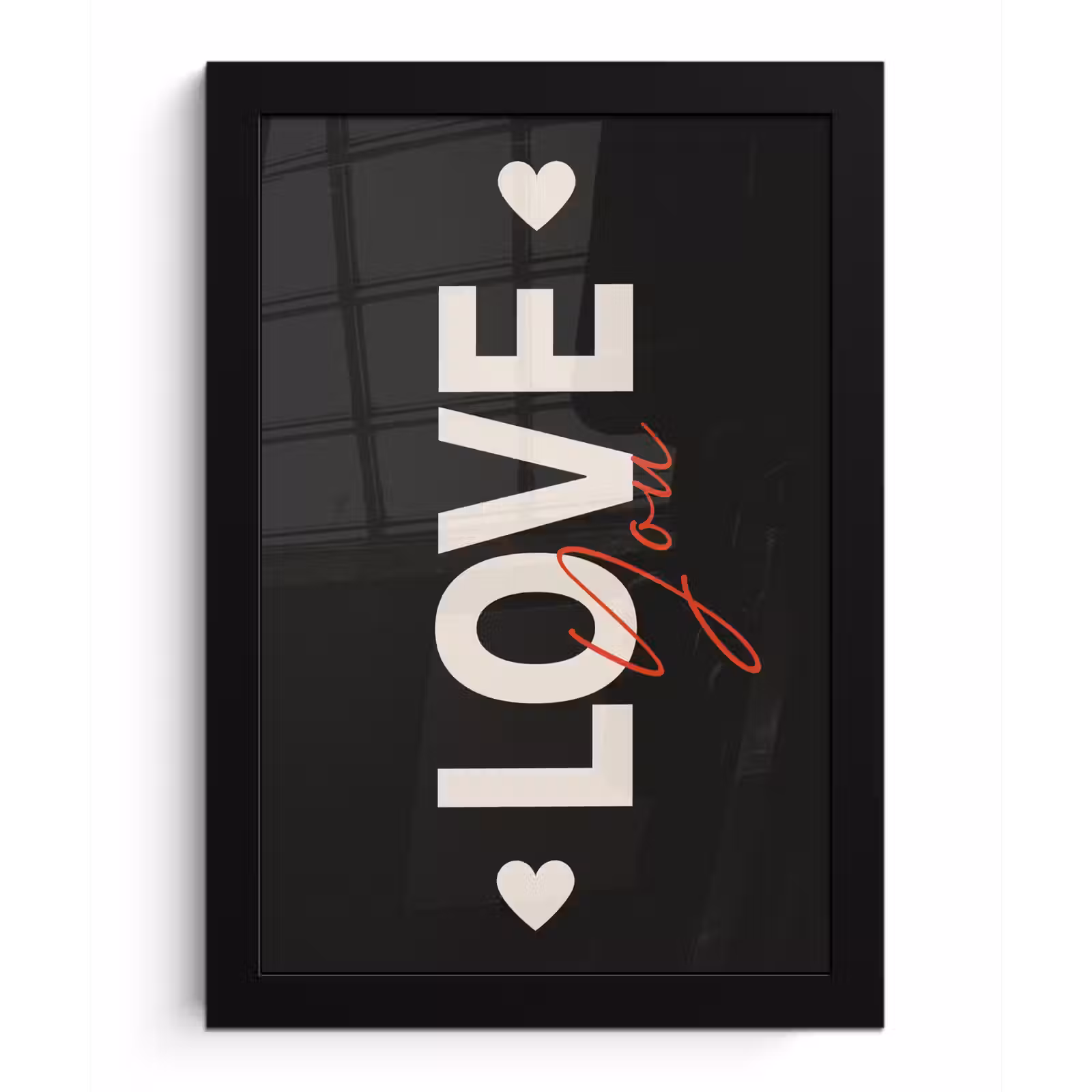 Poster met lijst - Love - Rood - Valentijn — 1