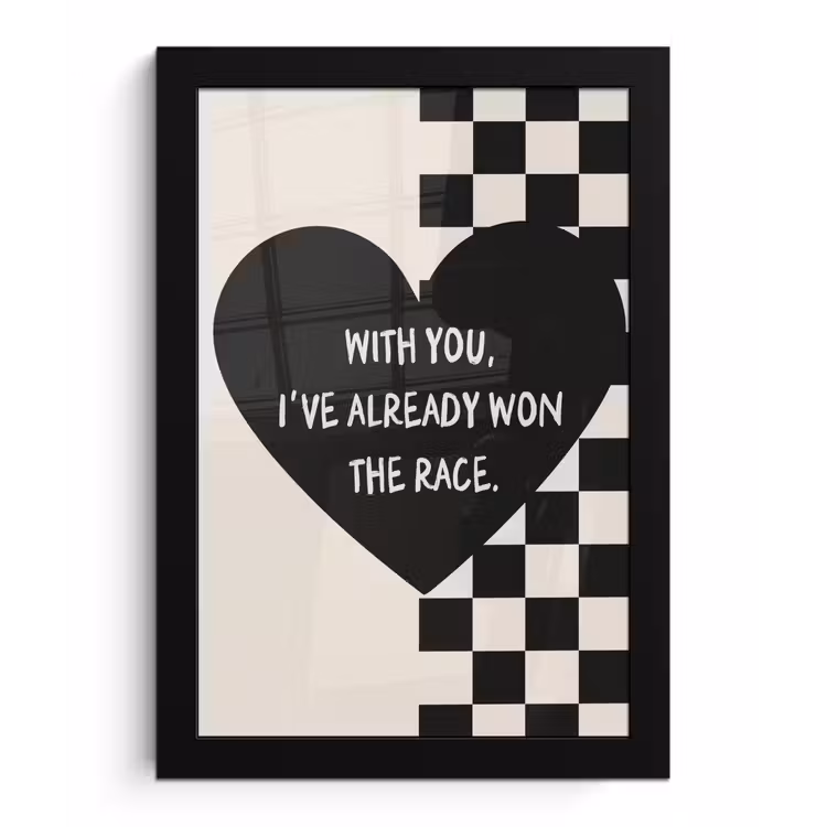 Poster met lijst - Liefde - Beige - Race — 1