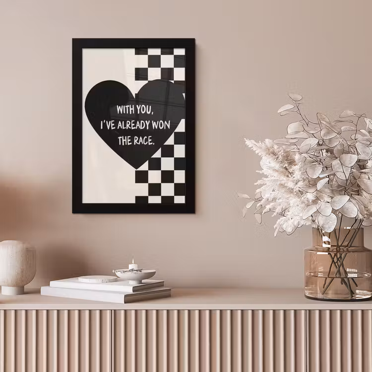 Poster met lijst - Liefde - Beige - Race — 5