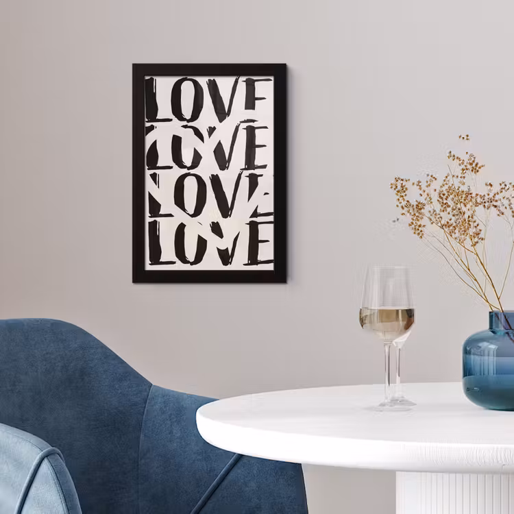 Poster met lijst - Love - Hart - Beige — 4