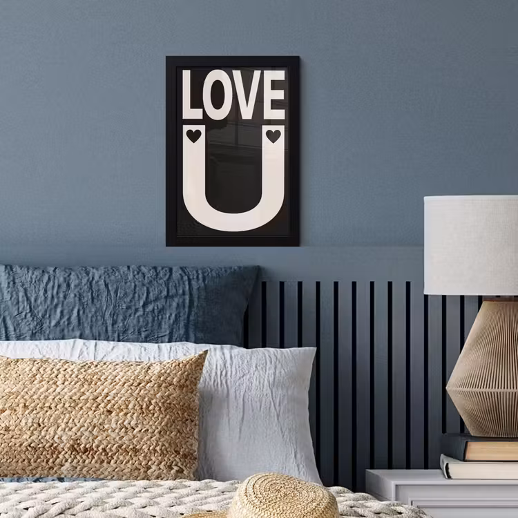 Poster met lijst - Love - Zwart - Minimalistisch — 3