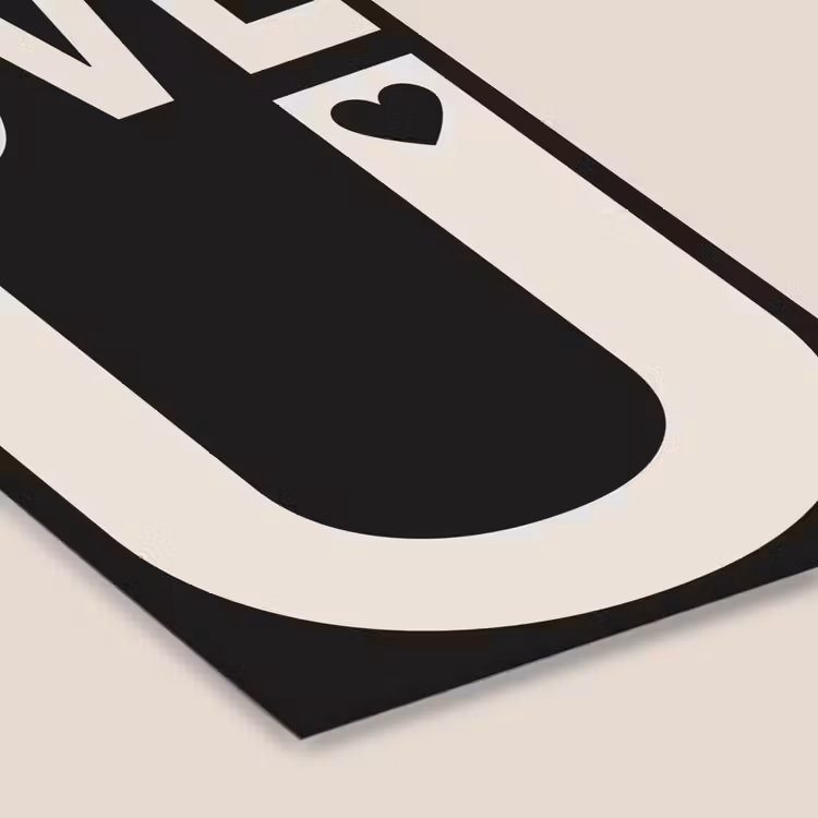 Poster met lijst - Love - Zwart - Minimalistisch — 7