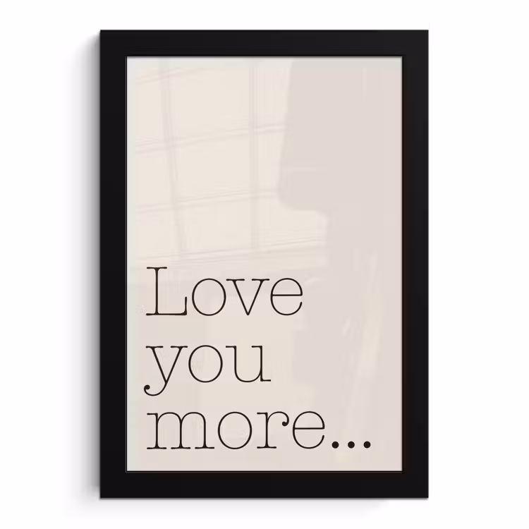 Poster met lijst - Minimalistisch - Love - Beige
