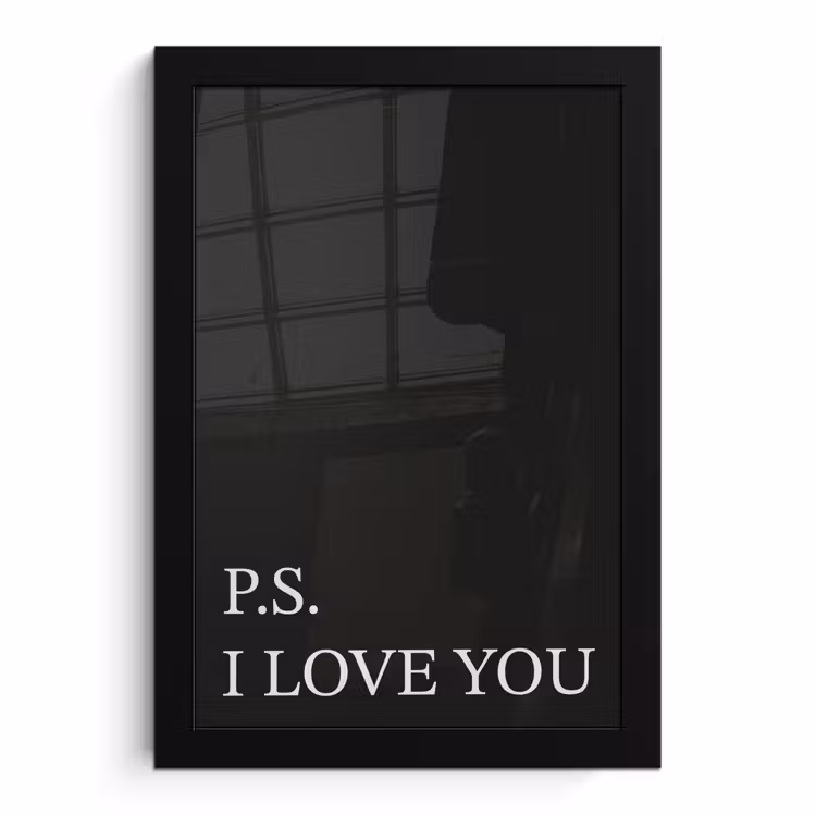 Poster met lijst - Zwart - Minimalistisch - Valentijn
