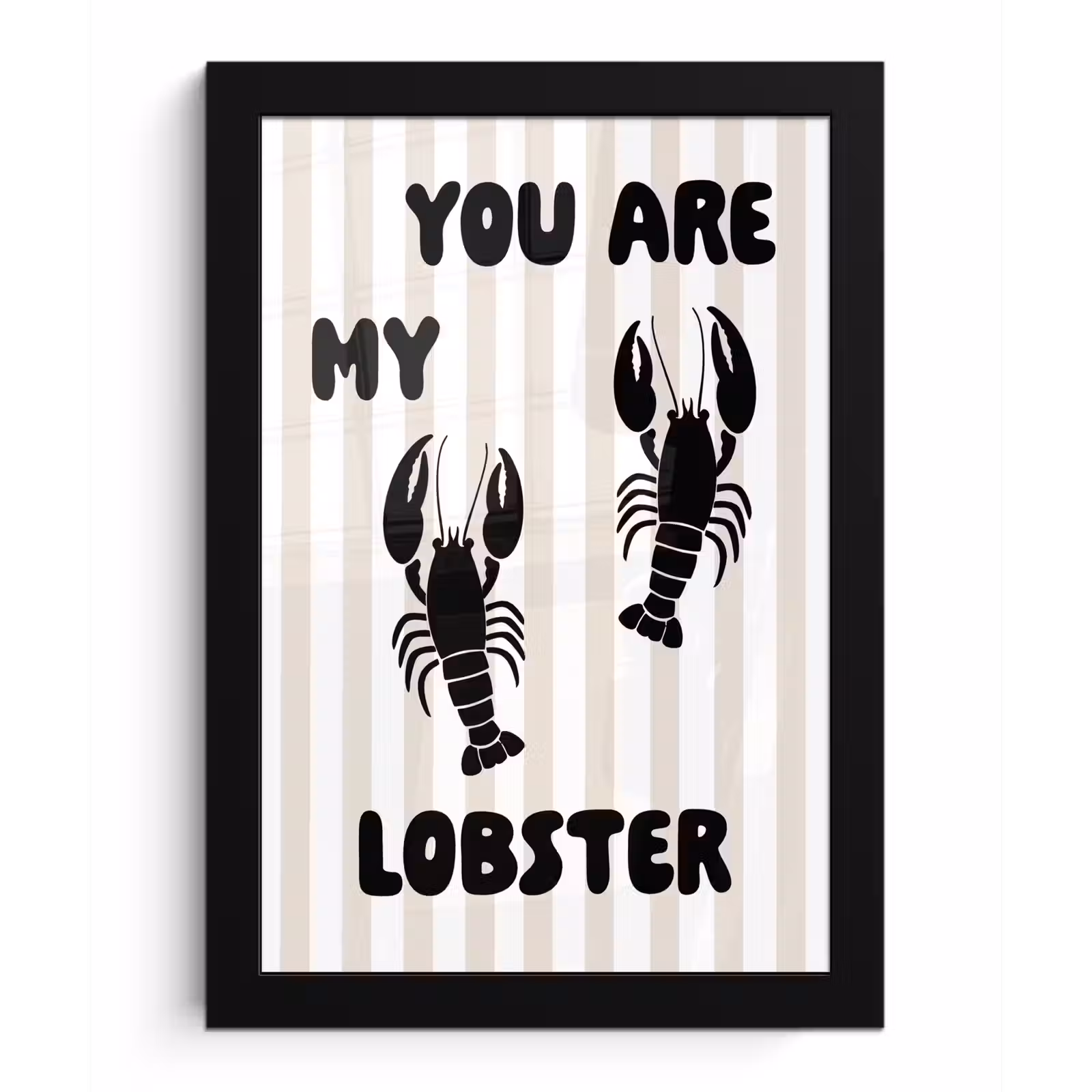 Poster met lijst - Lobster - Beige - Minimalistisch — 1