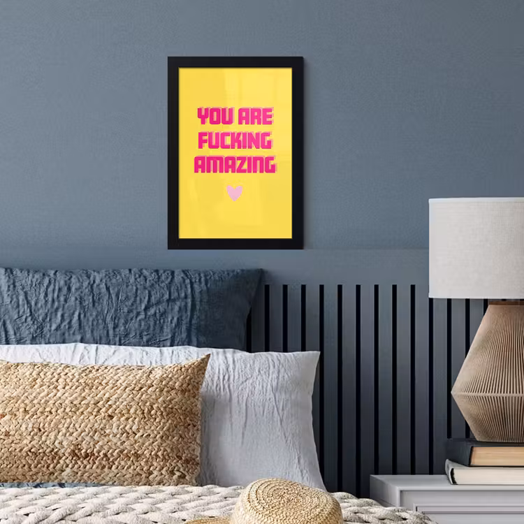 Poster met lijst - Geel - Valentijn - Tekst — 3