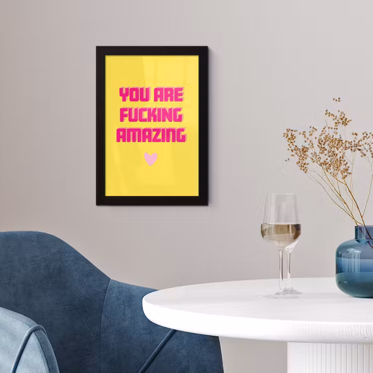 Poster met lijst - Geel - Valentijn - Tekst — 4