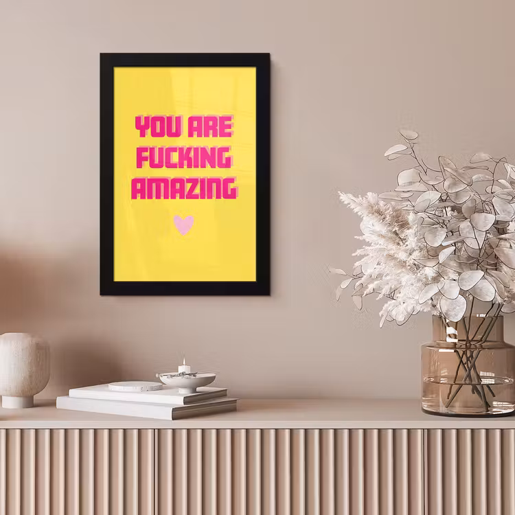 Poster met lijst - Geel - Valentijn - Tekst — 5