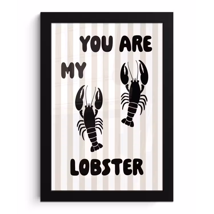 Poster met lijst - Lobster - Beige - Minimalistisch — 1