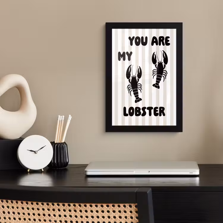 Poster met lijst - Lobster - Beige - Minimalistisch — 2