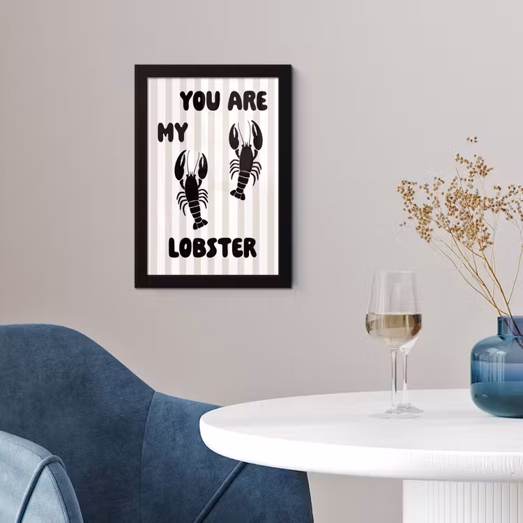 Poster met lijst - Lobster - Beige - Minimalistisch — 4