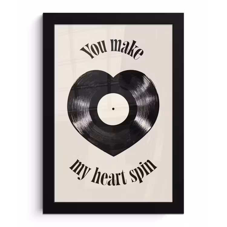 Poster met lijst - Love - Muziek - Quote — 1