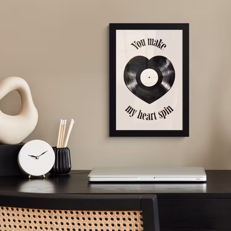 Poster met lijst - Love - Muziek - Quote — 2