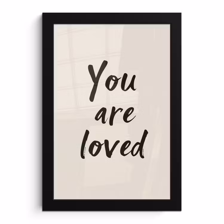 Poster met lijst - Minimalistisch - Beige - Love