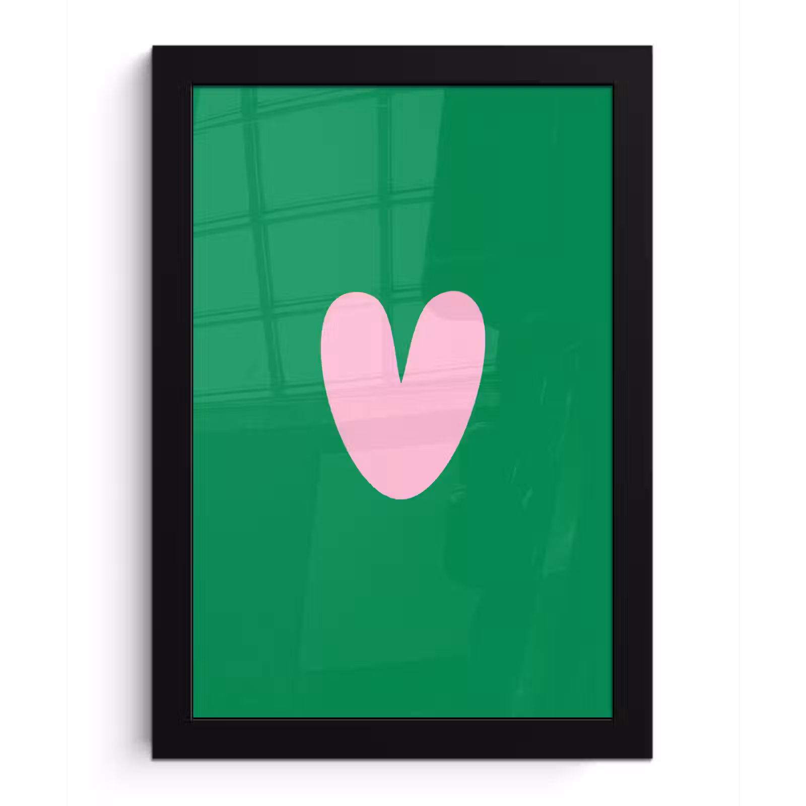 Poster met lijst - Groen - Hart - Minimalistisch - Valentijn — 1