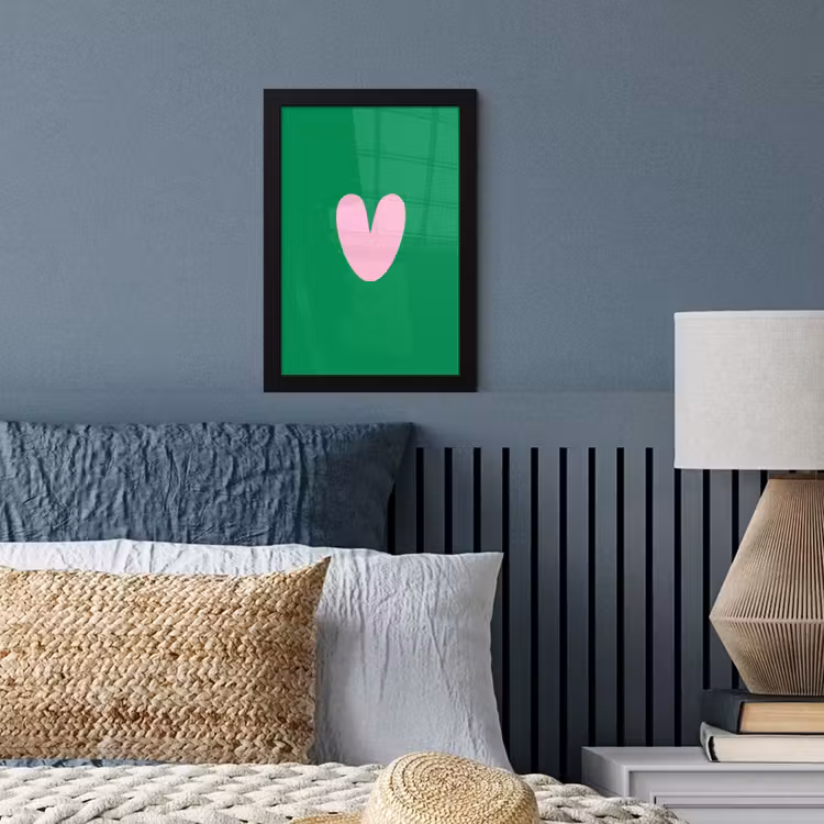 Poster met lijst - Groen - Hart - Minimalistisch - Valentijn — 3