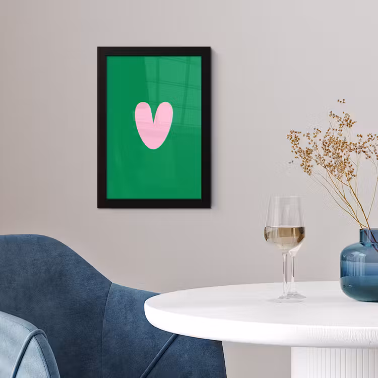 Poster met lijst - Groen - Hart - Minimalistisch - Valentijn — 4