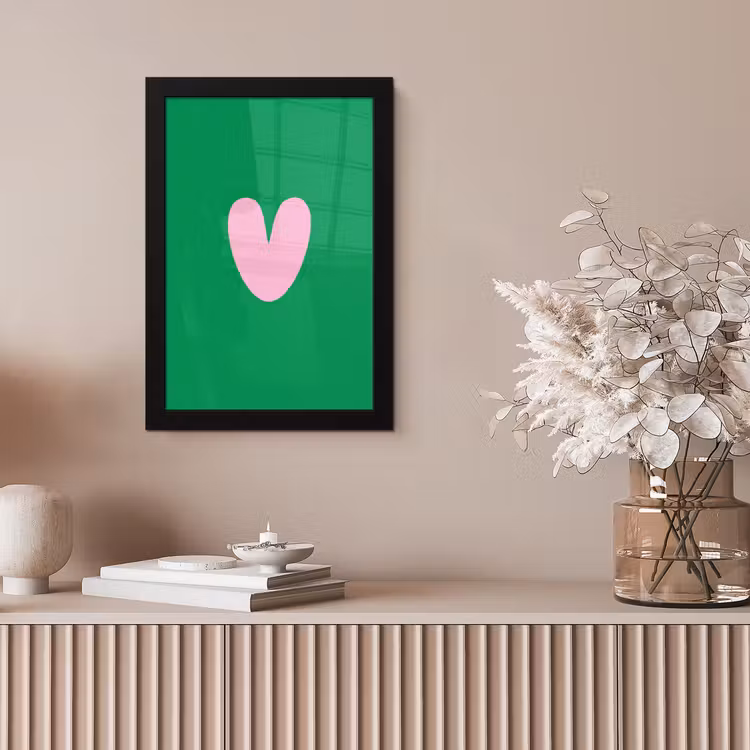 Poster met lijst - Groen - Hart - Minimalistisch - Valentijn — 5