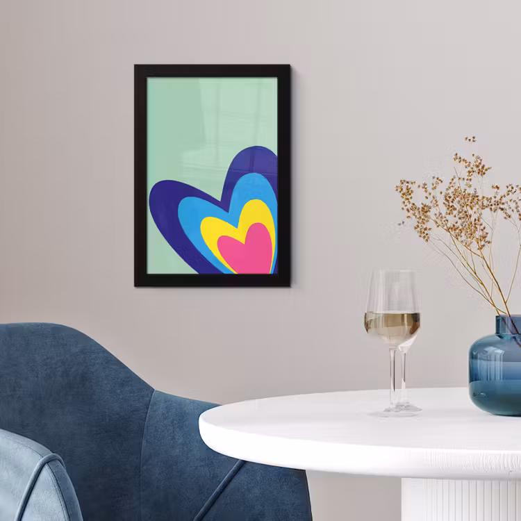 Poster met lijst - Hartjes - Kleurrijk - Valentijn — 4