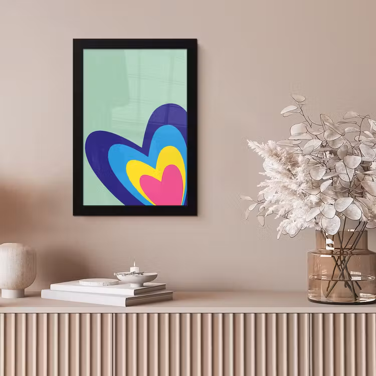 Poster met lijst - Hartjes - Kleurrijk - Valentijn — 5