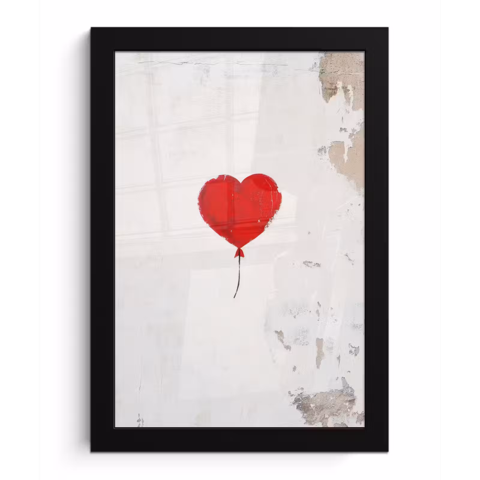 Poster met lijst - Ballon - Rood - Hart — 1
