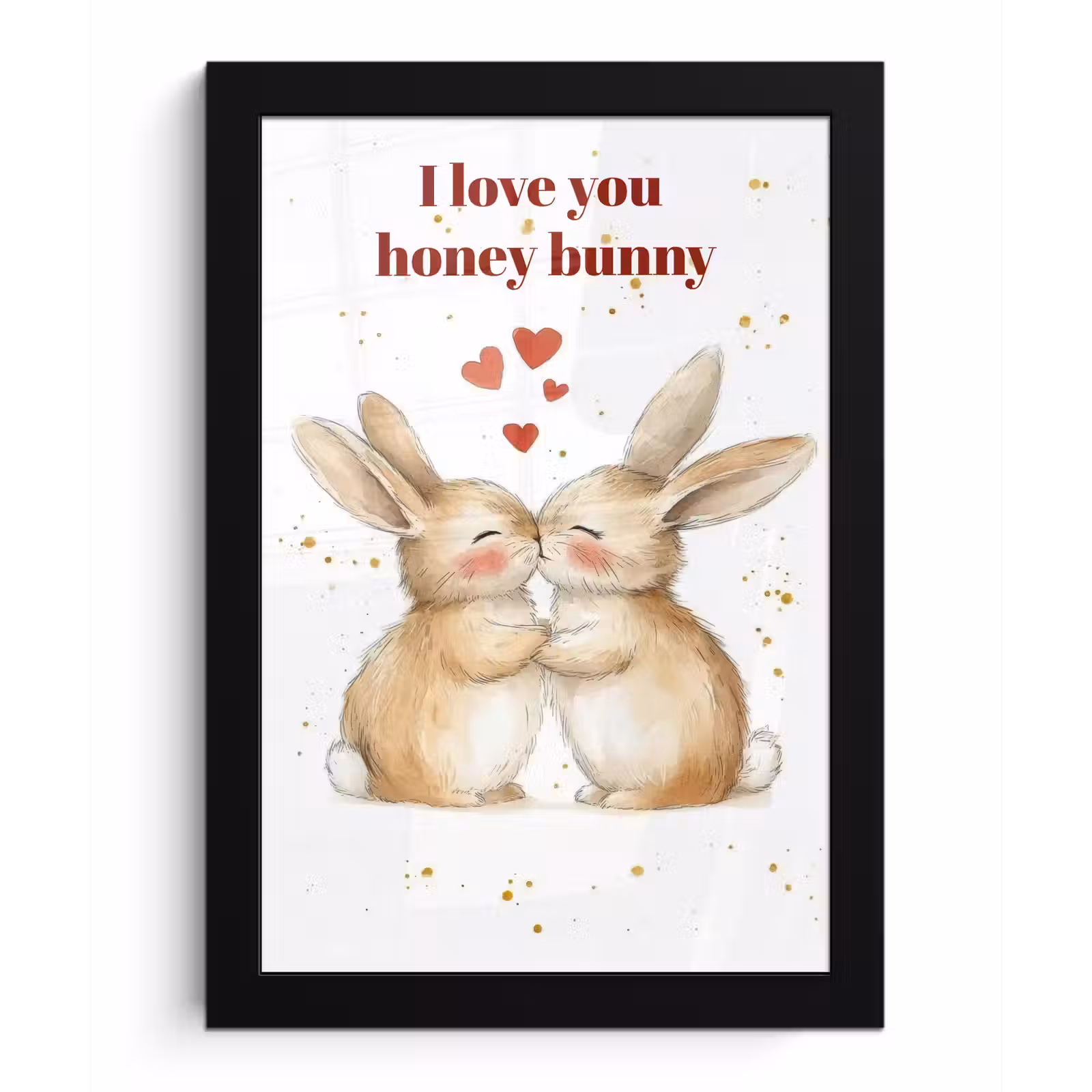 Poster met lijst - Liefde - Rood - konijn — 1