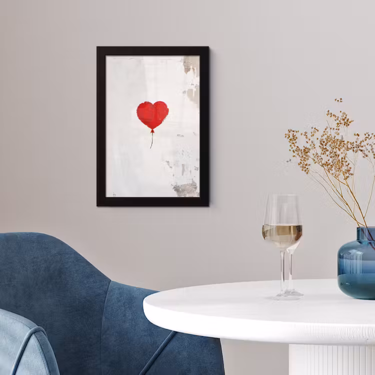 Poster met lijst - Ballon - Rood - Hart — 4