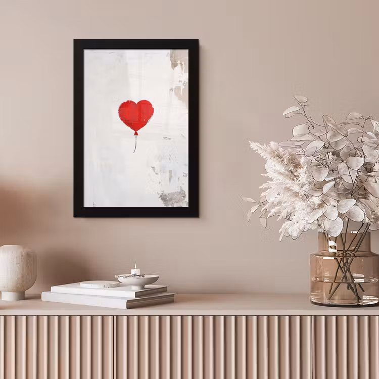 Poster met lijst - Ballon - Rood - Hart — 5