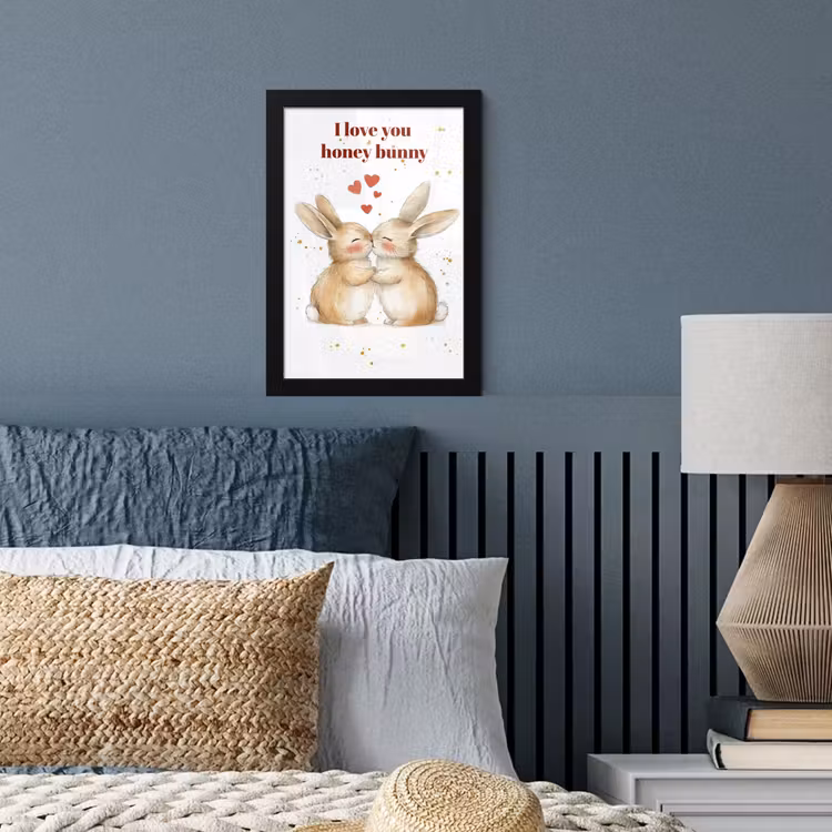 Poster met lijst - Liefde - Rood - konijn — 3