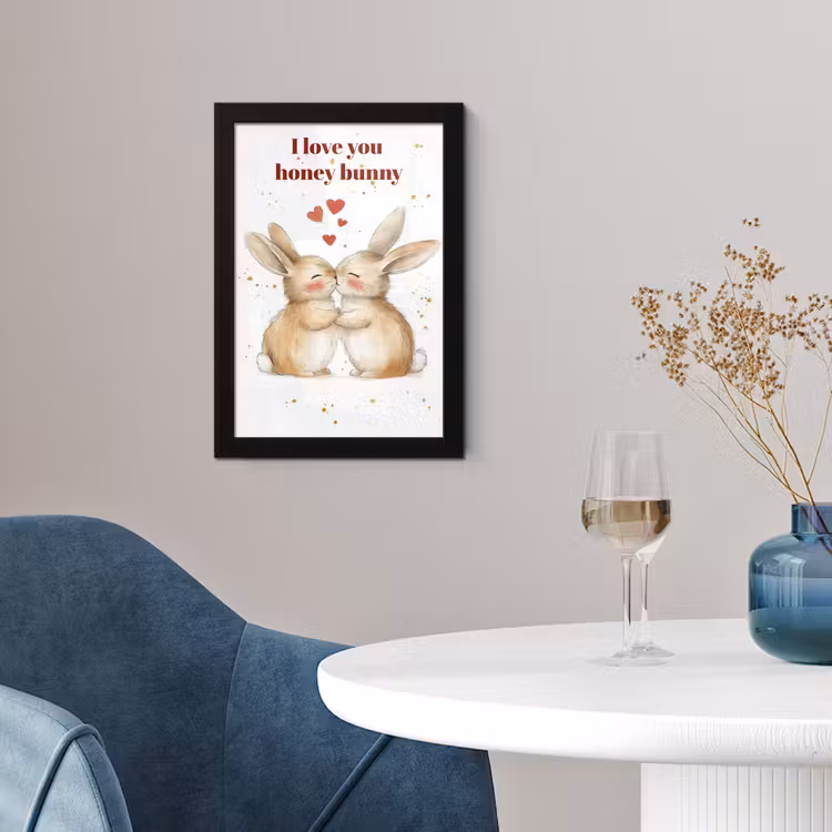 Poster met lijst - Liefde - Rood - konijn — 4