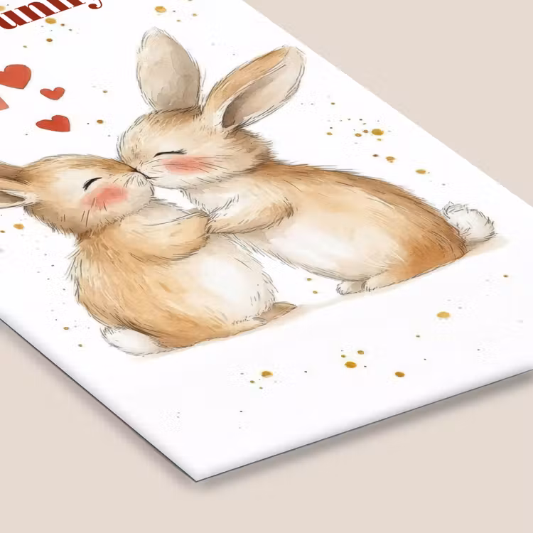 Poster met lijst - Liefde - Rood - konijn — 7