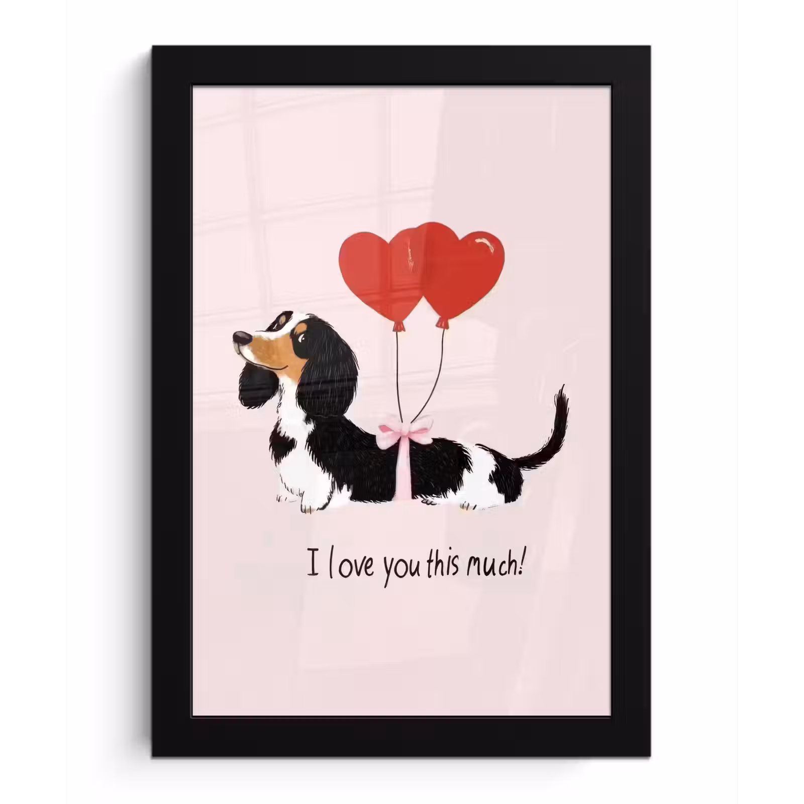 Poster met lijst - Hond - Teckel - Valentijn - Love — 1