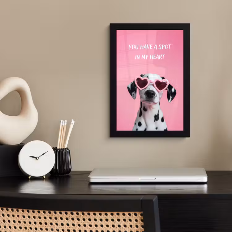 Poster met lijst - You have a spot in my heart dalmatiër met zonnebril — 2