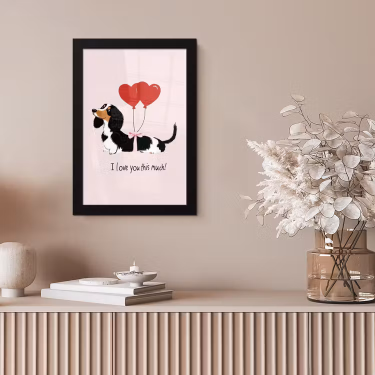 Poster met lijst - Hond - Teckel - Valentijn - Love — 5
