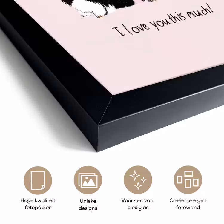 Poster met lijst - Hond - Teckel - Valentijn - Love — 6