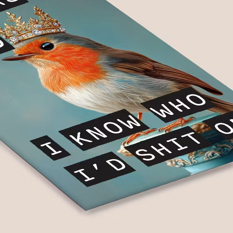 Poster met lijst - If I was a bird roodborstje met kroon — 7