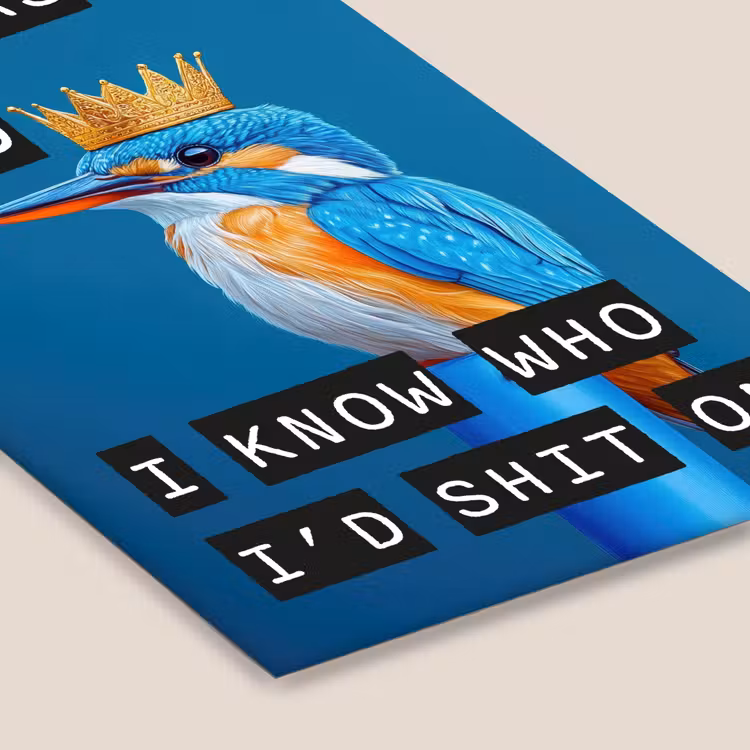 Poster met lijst - If I was a bird ijsvogel met kroon — 7